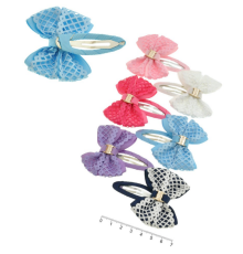 Заколка тик-так для волосся з бантом 7см 1шт (11-13566)