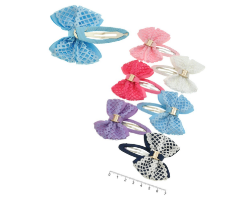 Заколка тик-так для волосся з бантом 7см 1шт (11-13566)