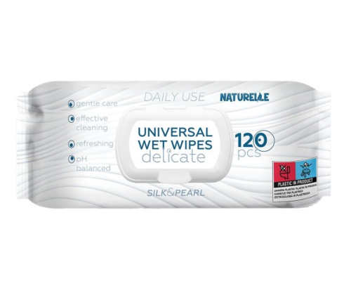 Вологі серветки універсальні"Naturelle" Delicate, 120 шт (арт.)