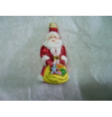 Скляна іграшка 1039 Дід Мороз з подарунком