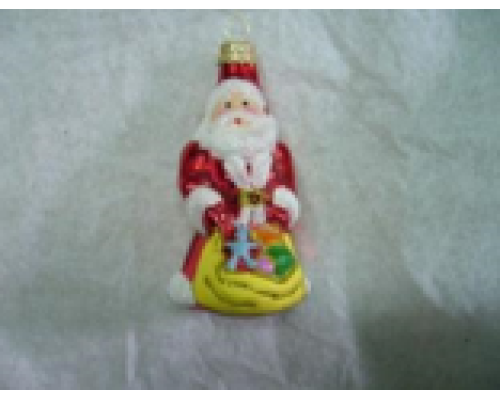 Скляна іграшка 1039 Дід Мороз з подарунком