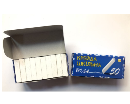 Крейда біла шкільна 50 шт./упак. ТМ Тетрада